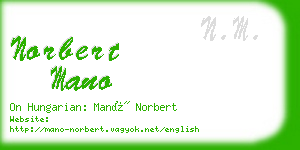 norbert mano business card